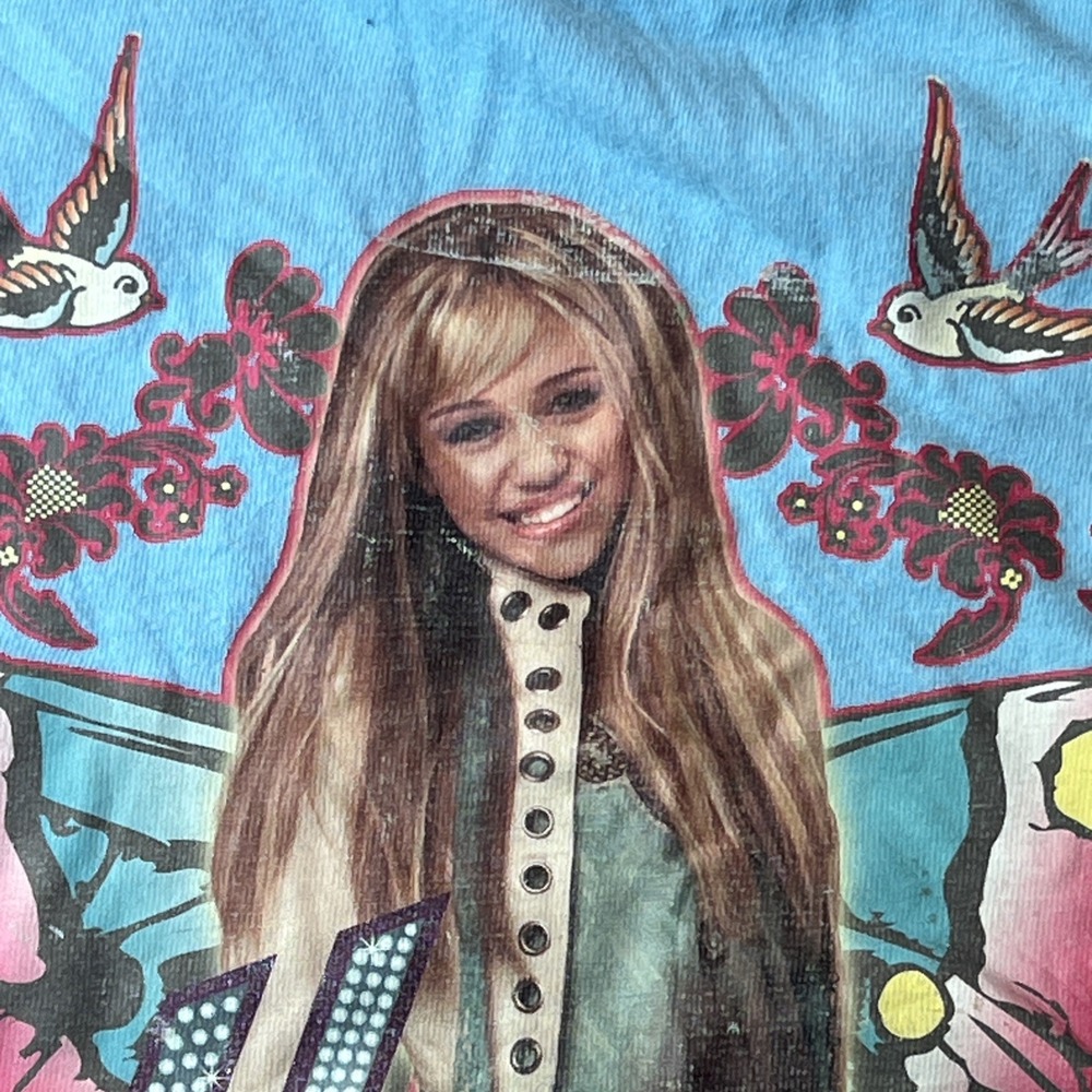 Vintage Hannah Montana Shirt Girls L 10/12 Miley Cyrus Pop Star Disney Top Y2K - Picture 2 of 7